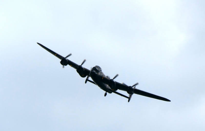Lancaster in fly past at Langley Mill Boat rally 2023
